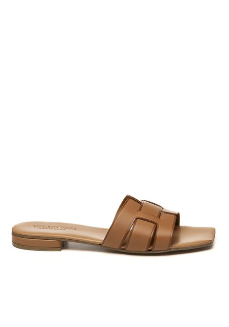 Tan leather assia sandal VINCENT VEGA | ASSIA PQ15HDVIT-CUOIO
